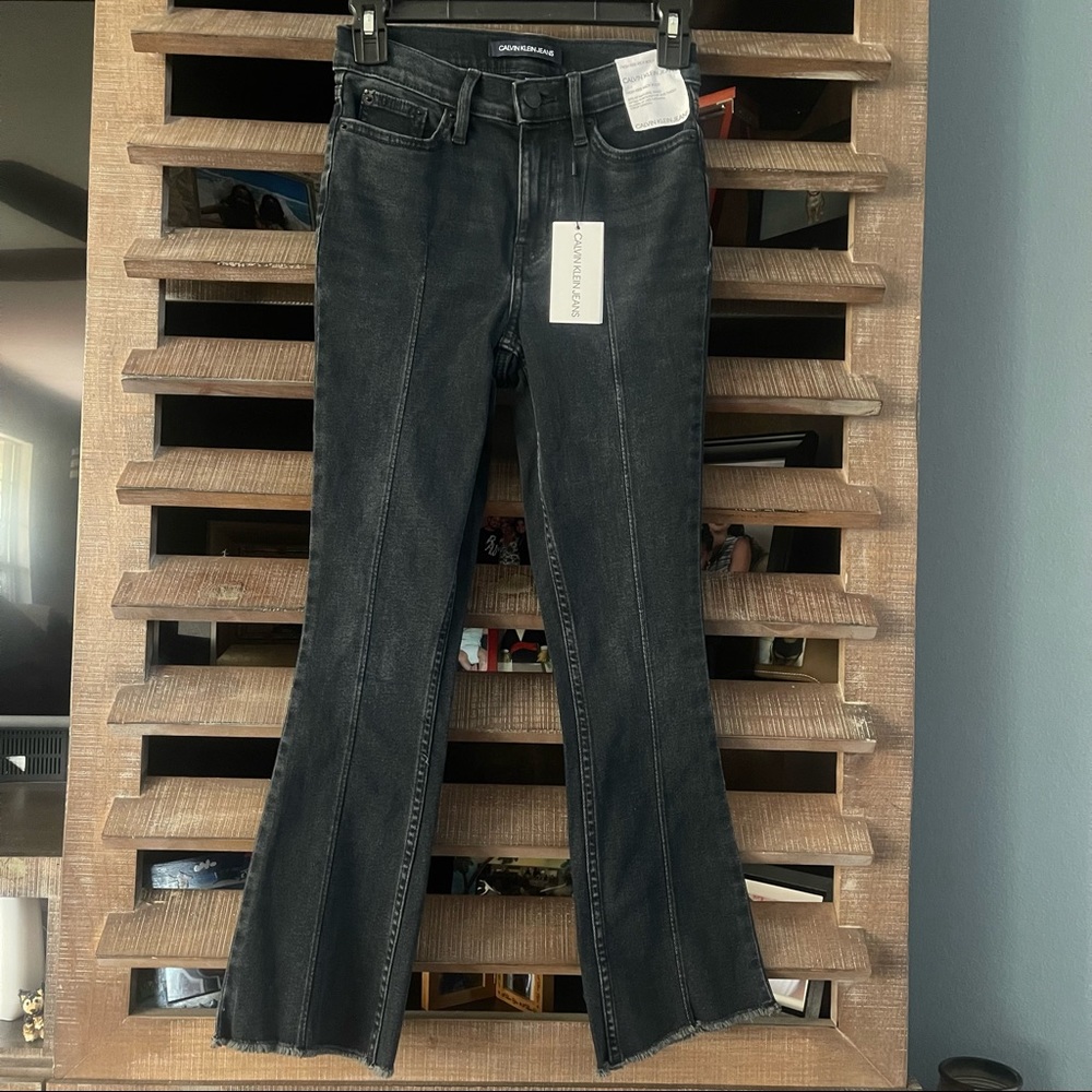 Calvin Klein High-Rise Black Flared Jeans